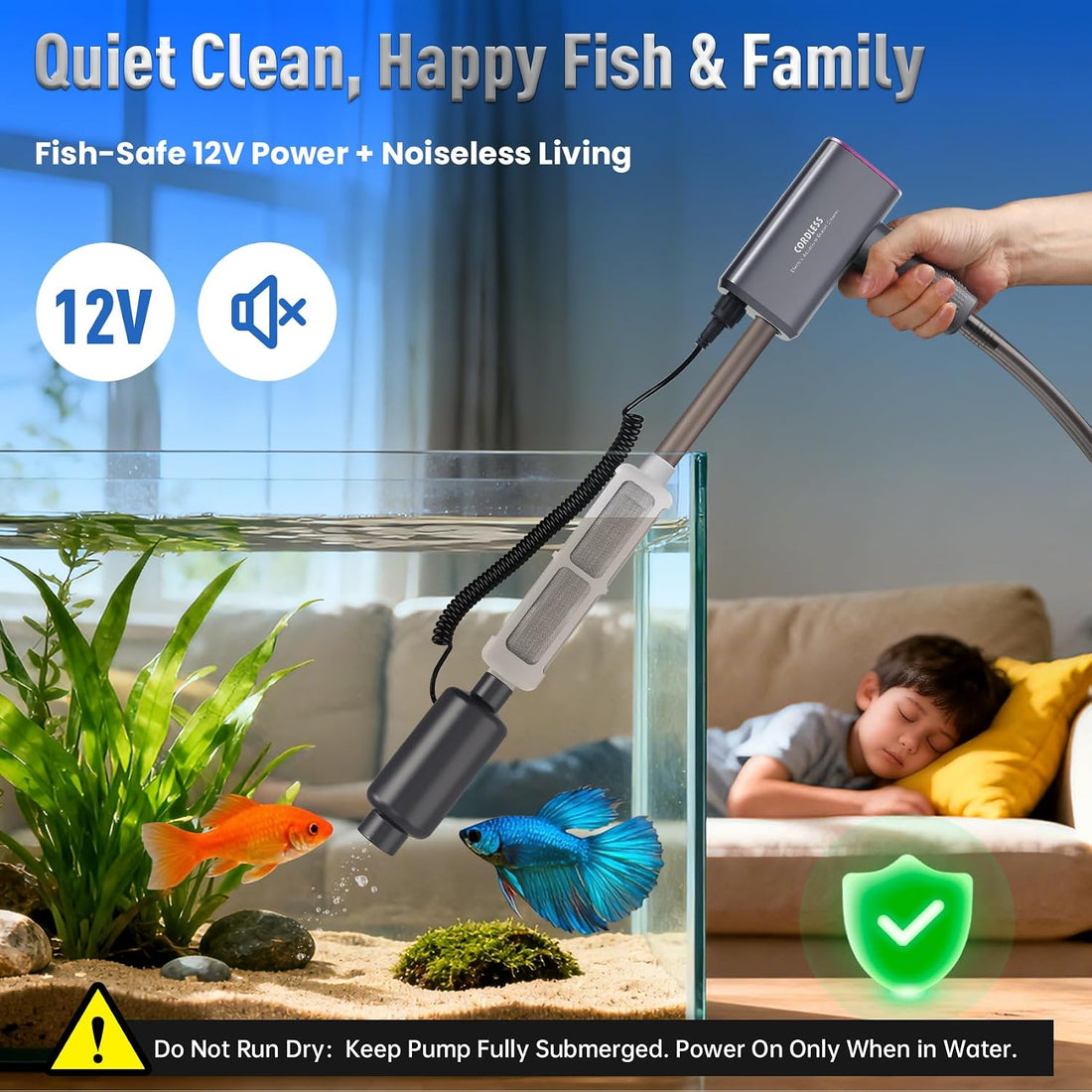 Cordless Aquarium Gravel Cleaner