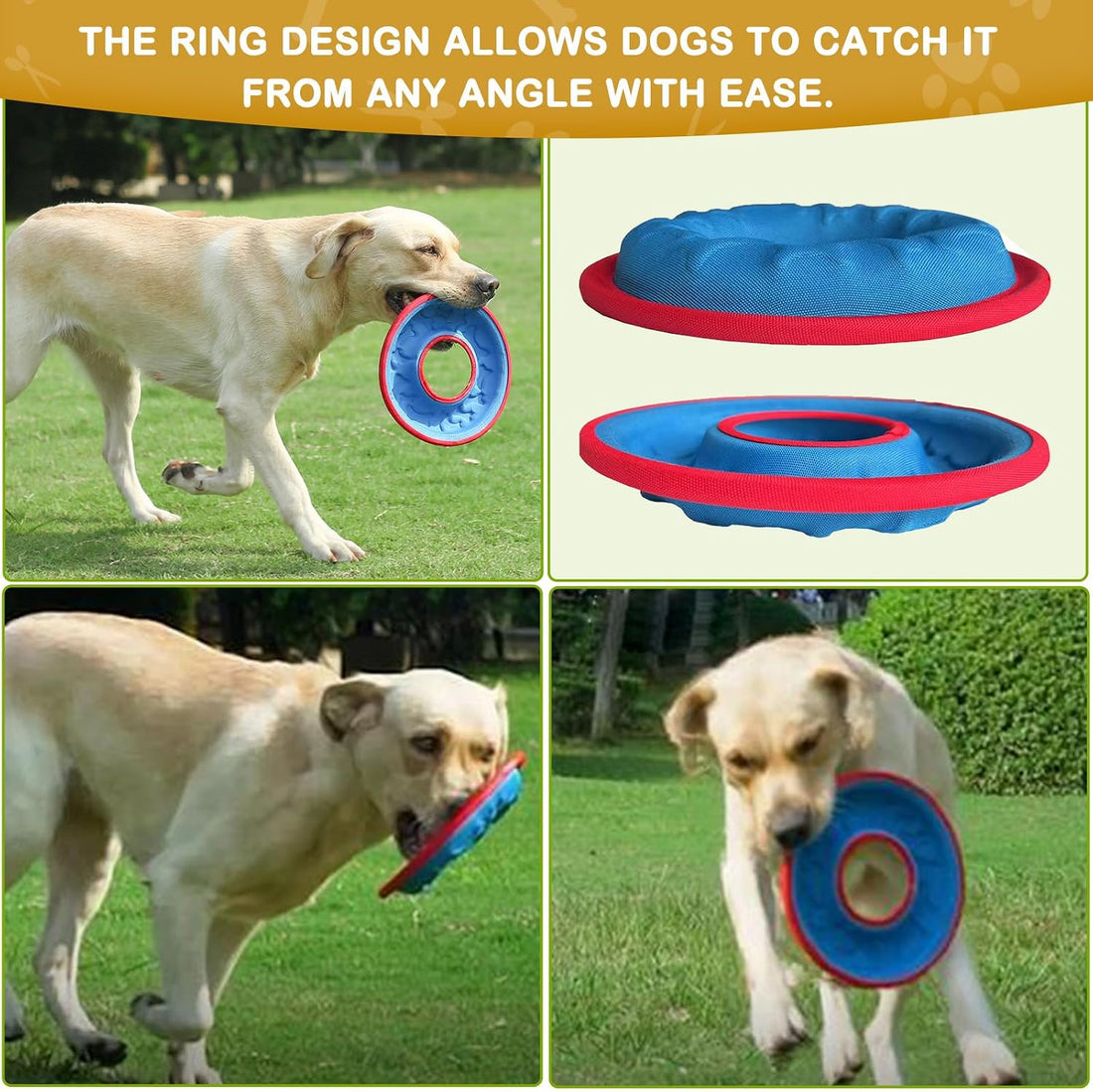 Dog Flying Disc, 9" Dog Flyer Toys for Medium/Large Dogs
