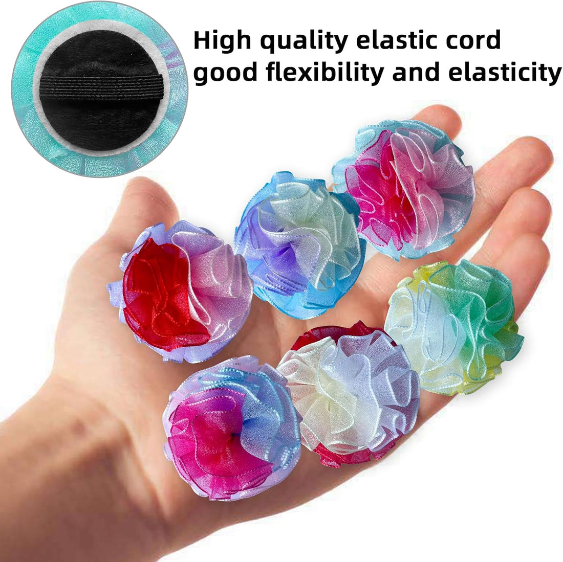 6 Pcs Dog Collar Accessories Slide-On Colorful Flower Charms