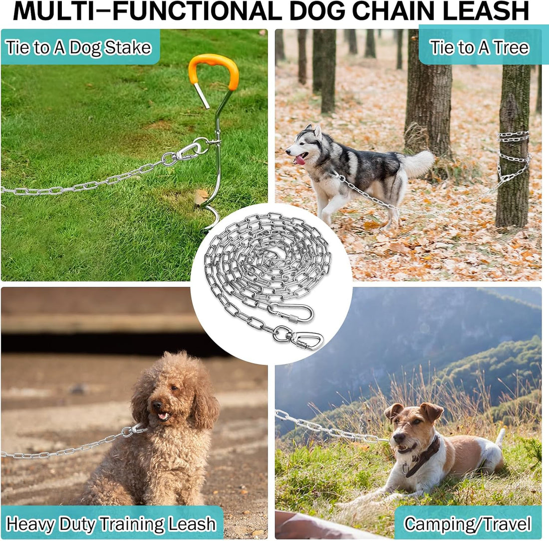 Heavy Duty Dog Chain for Yard-15FT Metal Dog Chain Leash Chew