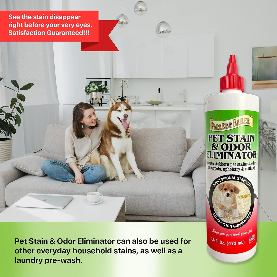 Parker Bailey Pet Stain & Odor Eliminator 16oz bottle