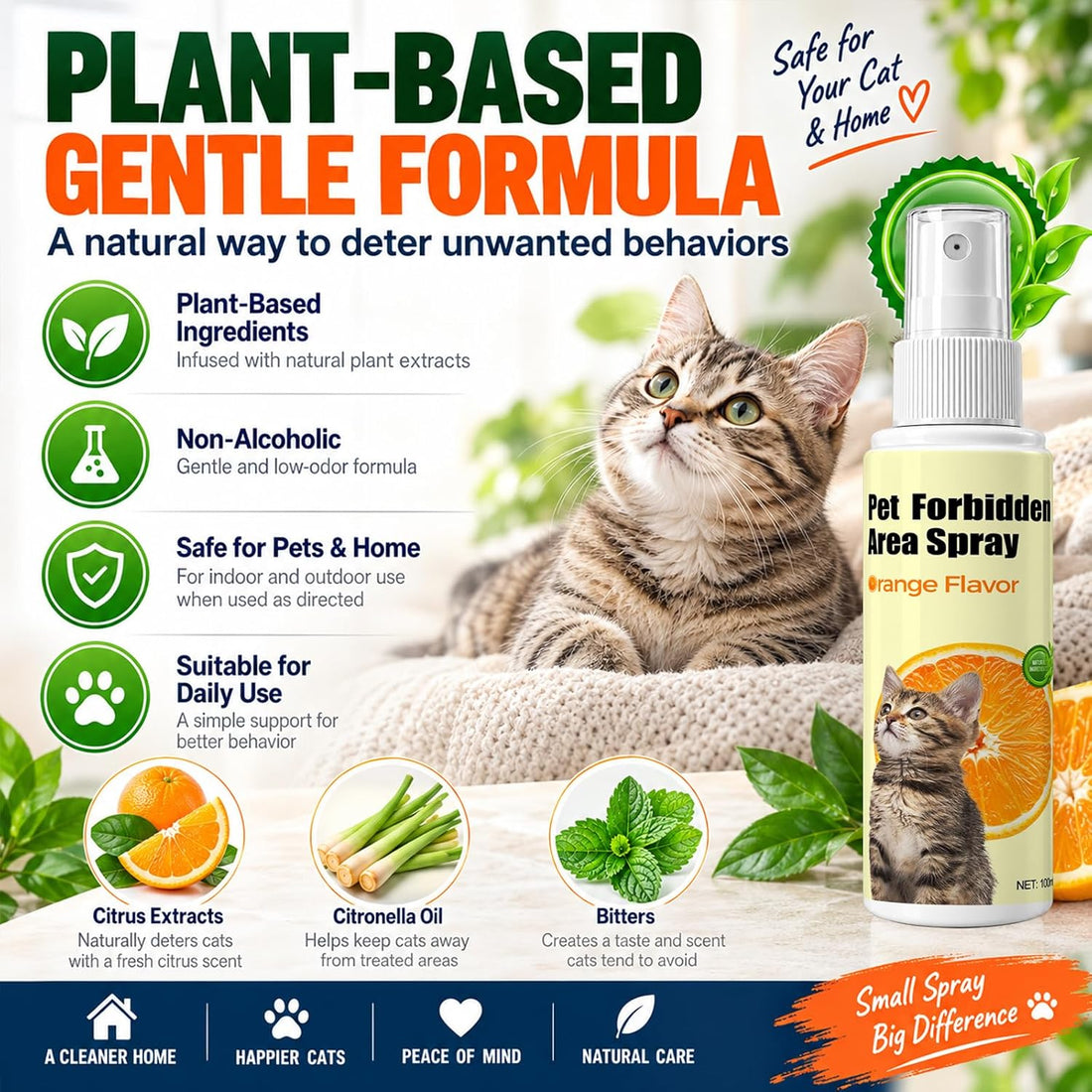 Cat Deterrent Spray, Cat Training Spray, No Pee Spray