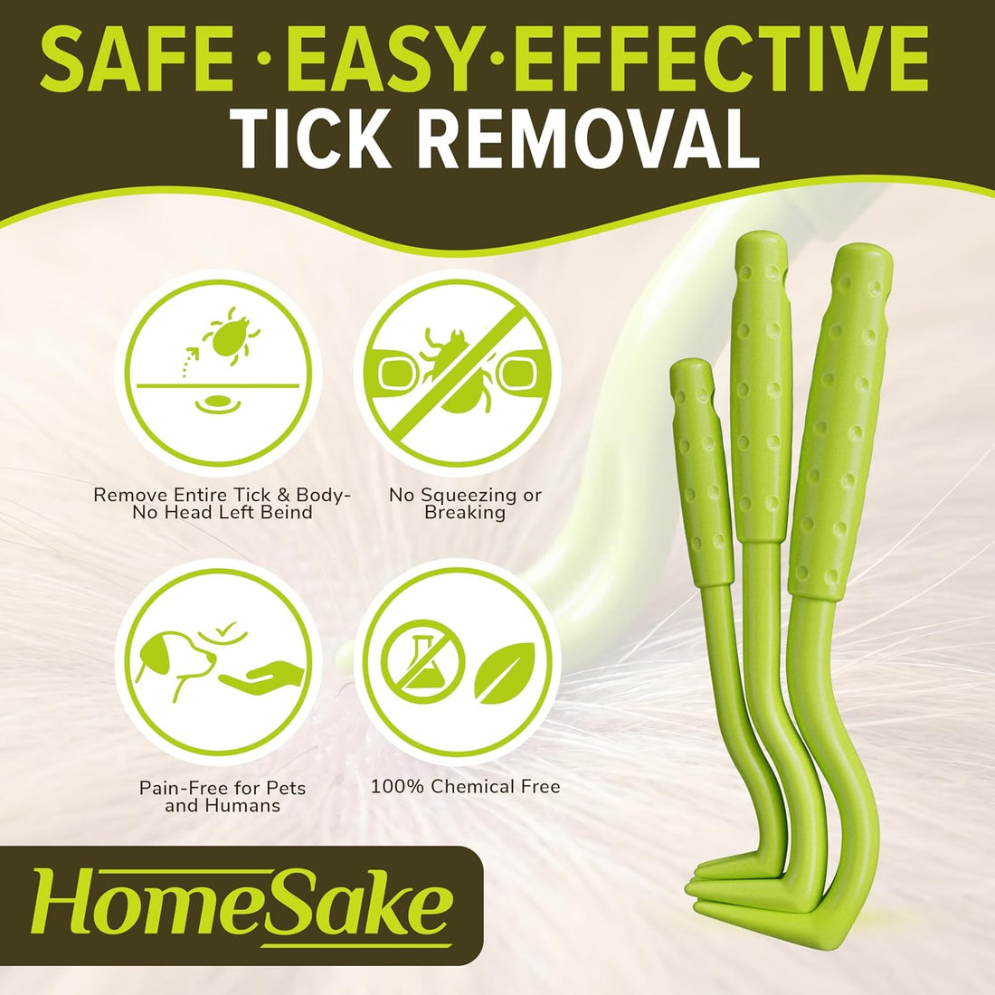 Homesake Tick Remover Tool for Dogs, Cats & Humans