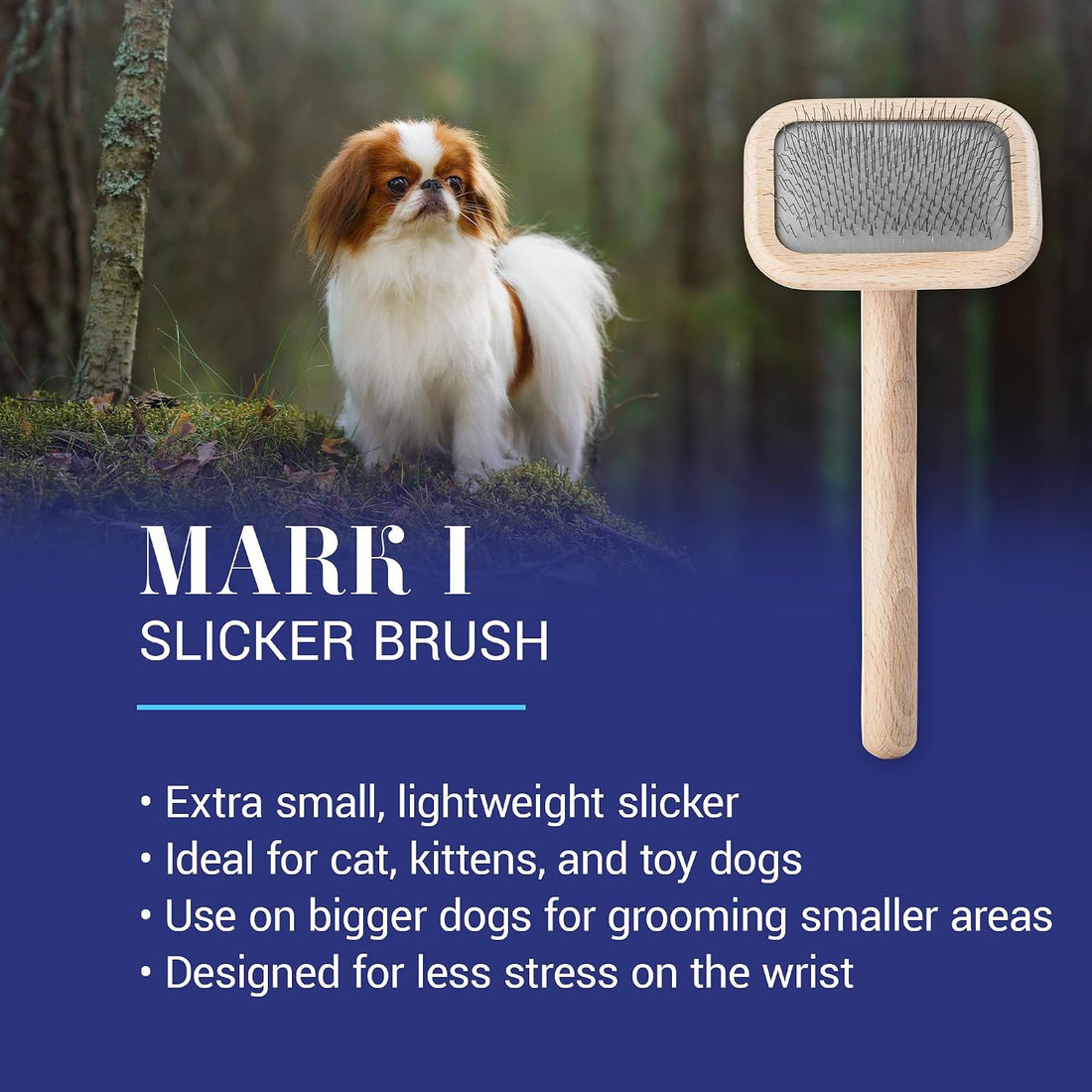 Chris Christensen Mark I Slicker Brush for Dogs, 12mm Pins