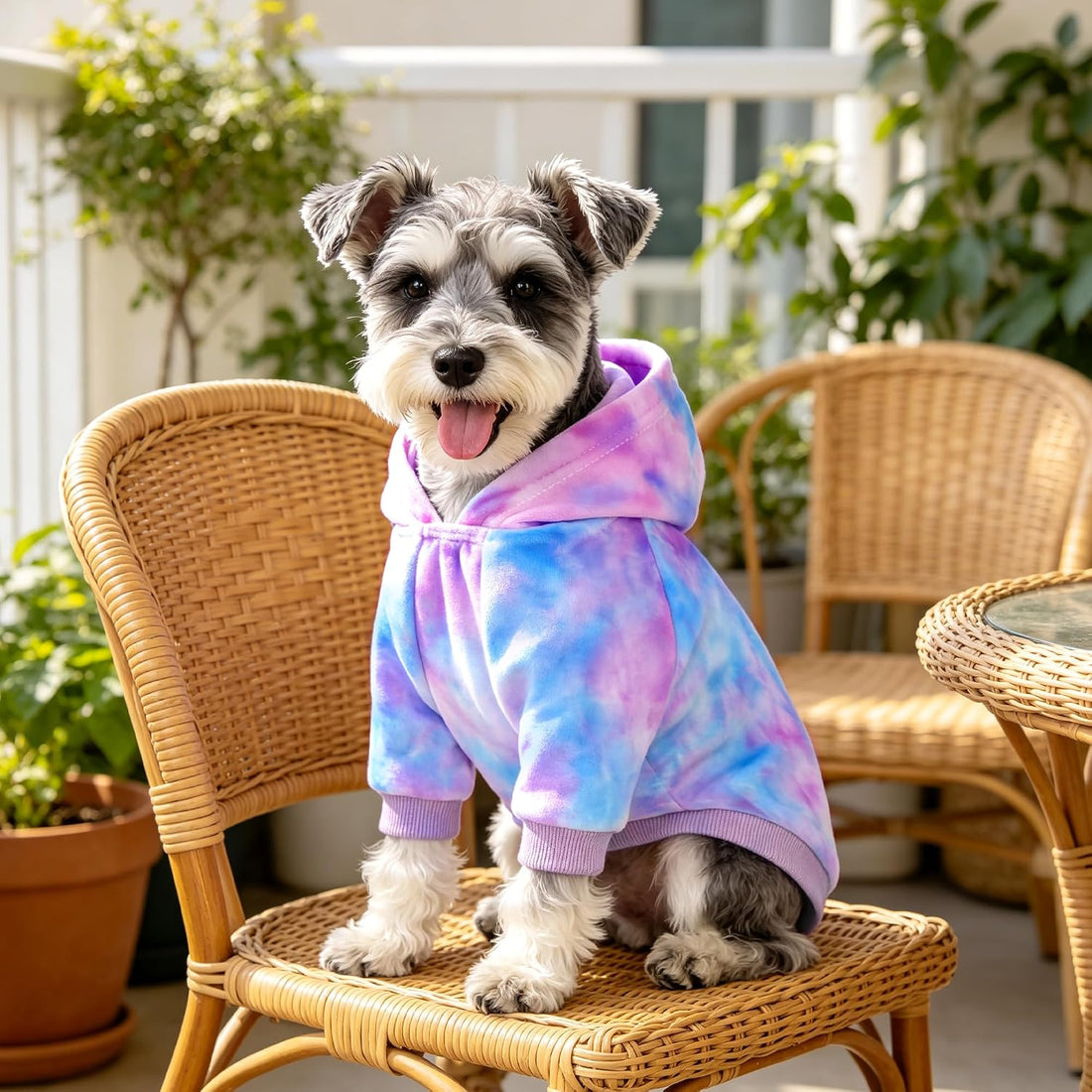 YUDODO Tie Dye Dog Hoodie, Soft Pullover Dog Sweatshirt for Small Dogs