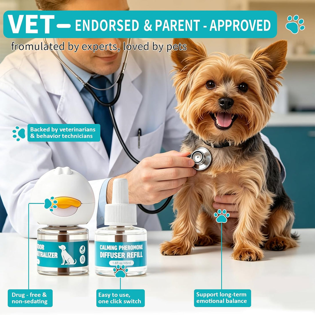 Dog Calming Diffuser, Calming Pheromones Diffuser Kit Pheromone