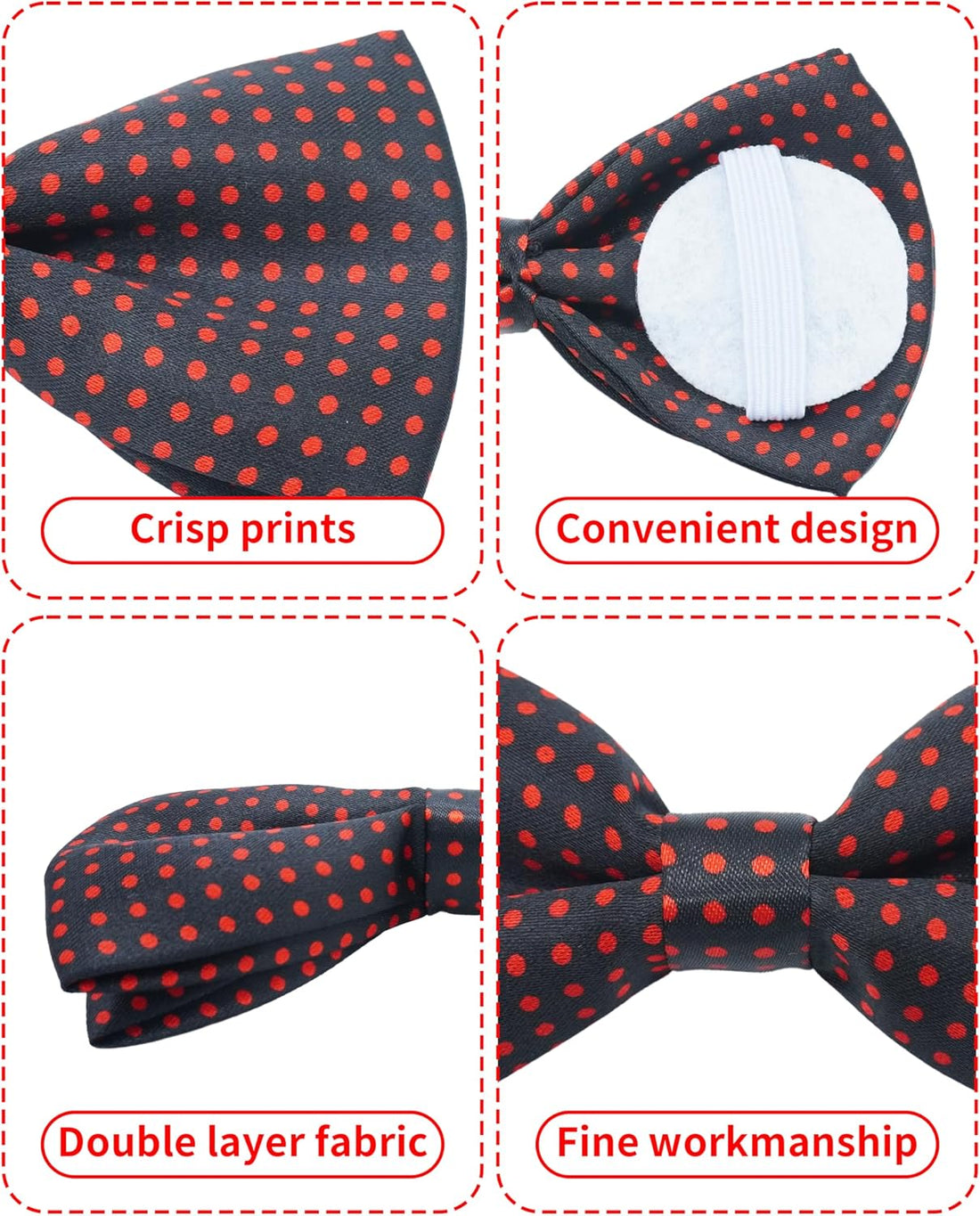 PET SHOW 5 Pack Dog Bowties Plaid for Large Dogs Slide on Collar