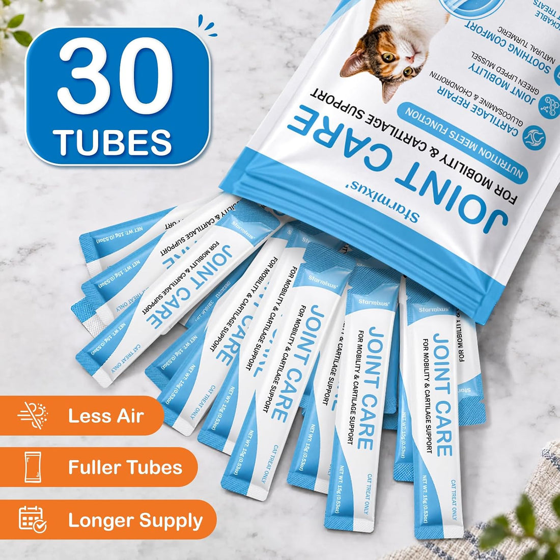 Lickable Cat Treats, Cat Joint Supplement with Glucosamine for Cats
