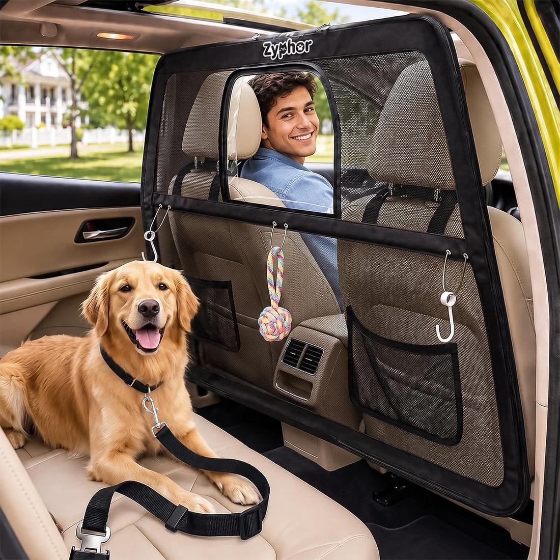 50 Inch Wide Dog Car Barrier for 2nd 3rd Row Seats & Cargo Area