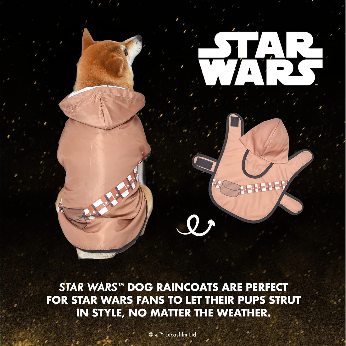 Star Wars for Pets Yoda Dog Raincoat, Medium