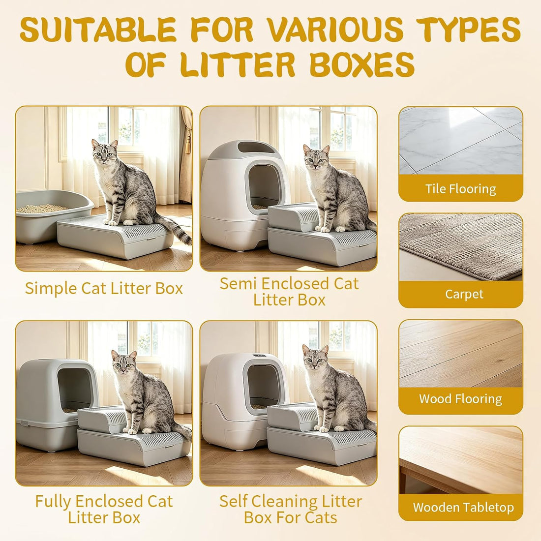 NATUYA 2-Step Cat Litter Box Ramp,Litter Box Step for Cats,Detachable