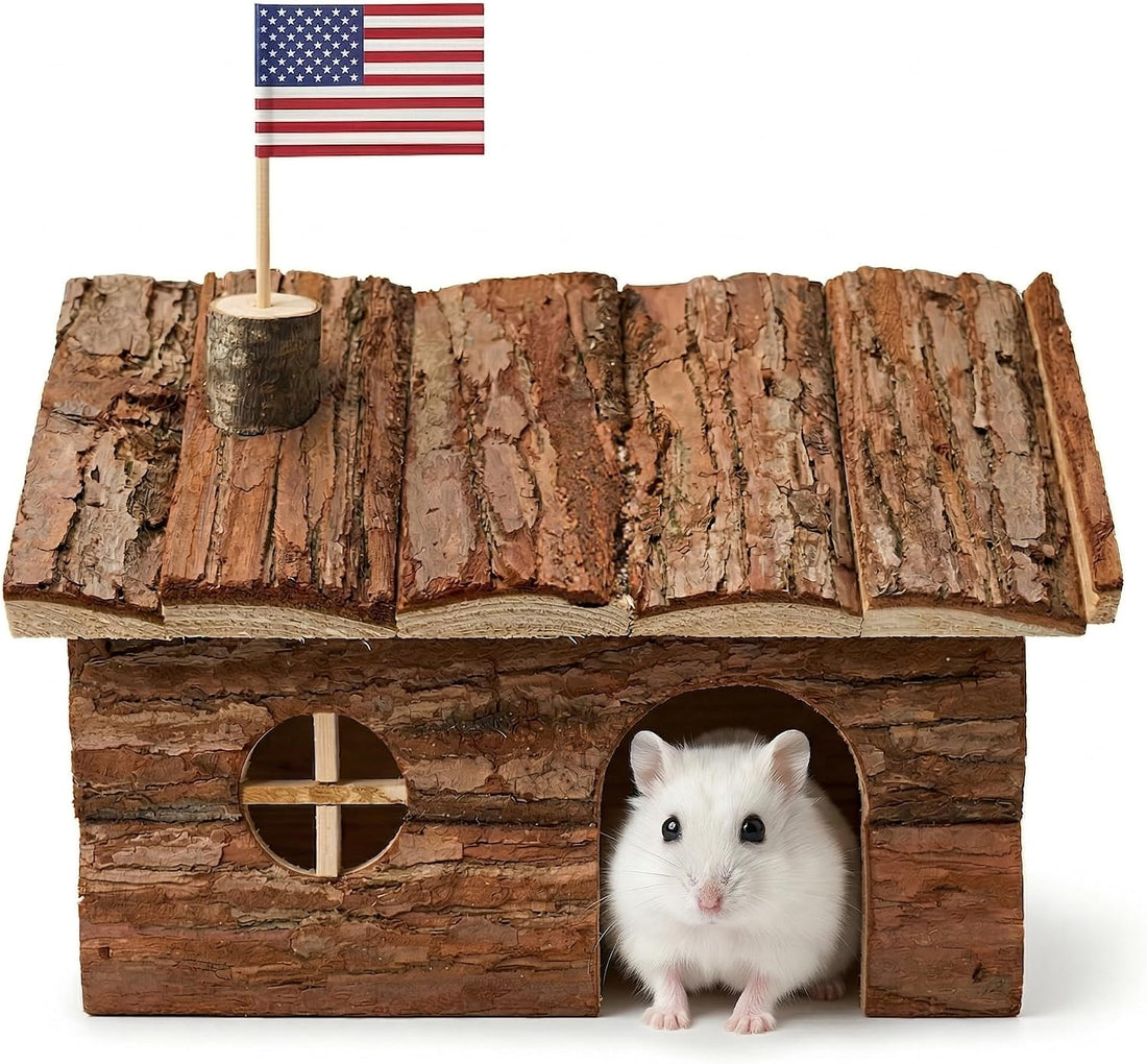 Wooden Hamster House Hideout