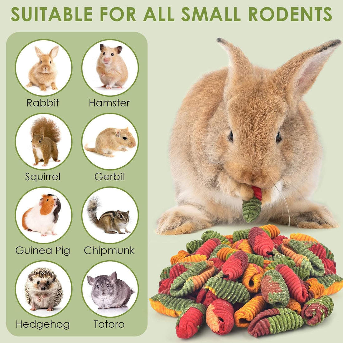 ERKOON Chinchilla Treats, Timothy Grass Chew Toys for Teeth
