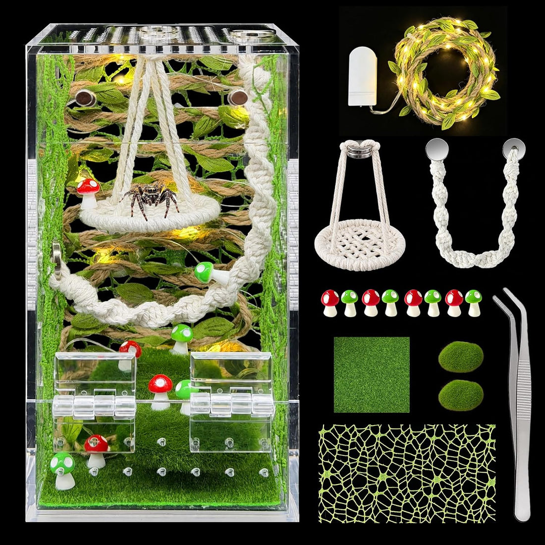 Jumping Spider Enclosure Accessories Kit,Transparent Spider