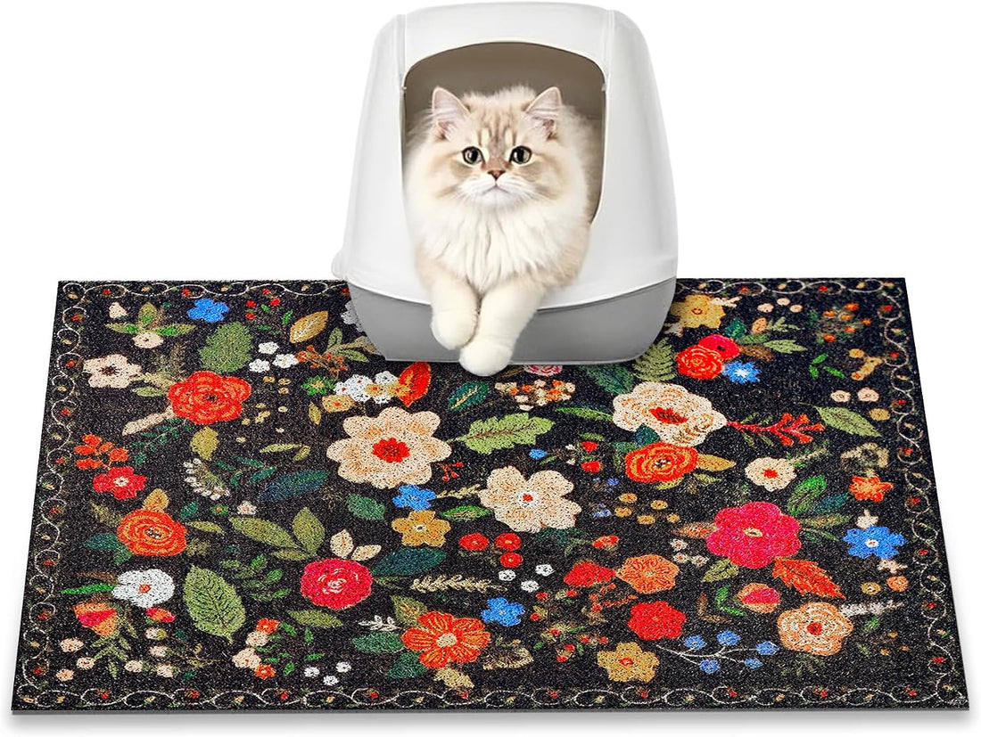 Cat Litter Mat, 24" x 16" Litter Box mat, Traps 100% Litter
