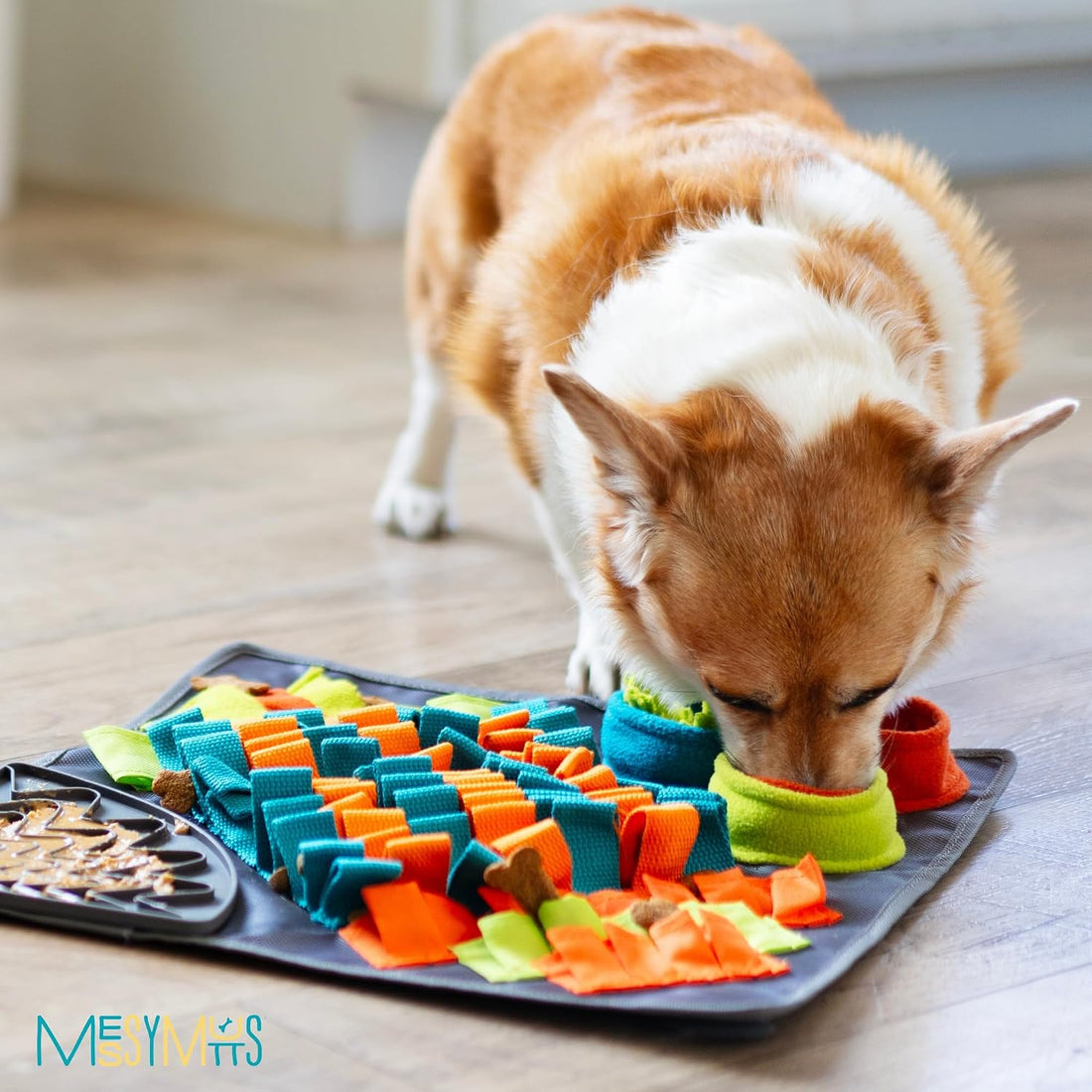 Messy Mutts Square Snuffle and Lick Mat for Dogs, 16 Inch