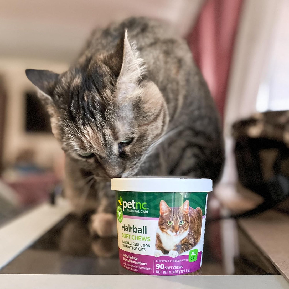 PetNC Hairball Soft Chews for Cats, Chicken & Cheese, 90 Count