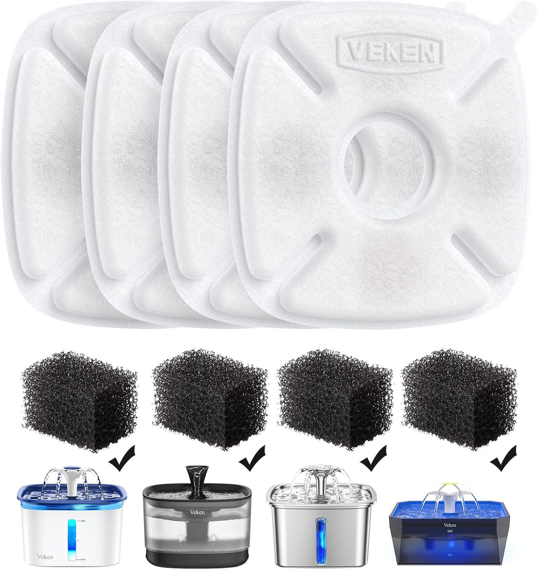 Veken Cat Water Fountain Filter, F1