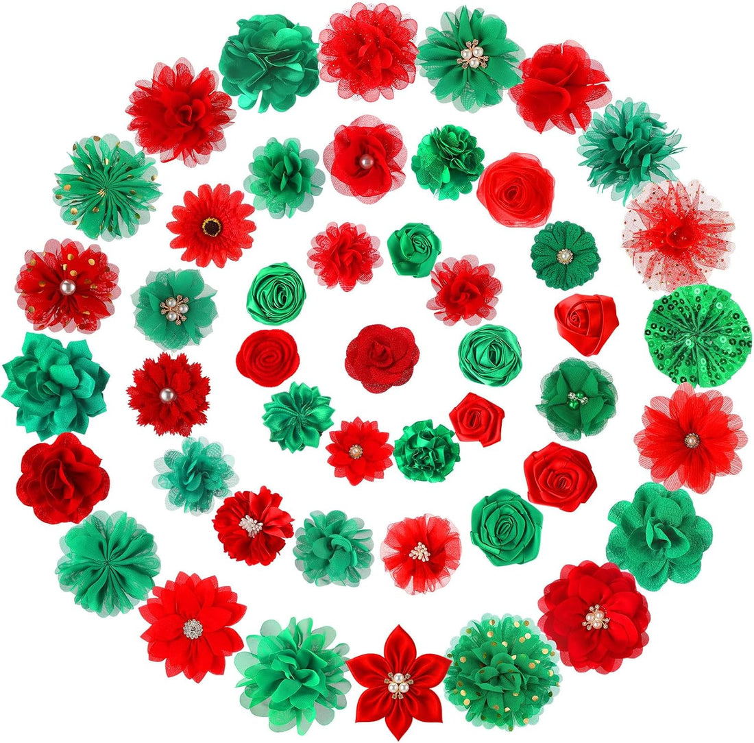 Hoteam 50 Pcs Dog Collar Flowers Bows Accessories