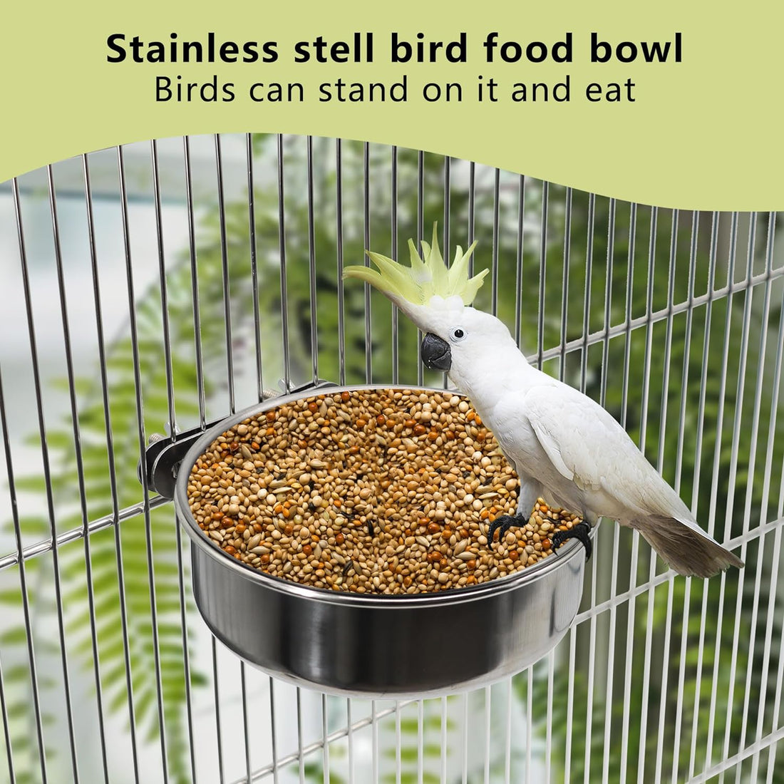 DVHEY 2 Pcs Small Bird Feeding Dish Cups,Parrot Food Bowl Cage