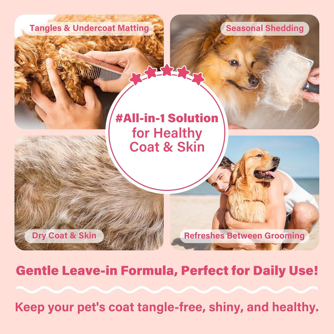 Dog Detangler & Dematting Spray - Leave-in Conditioner