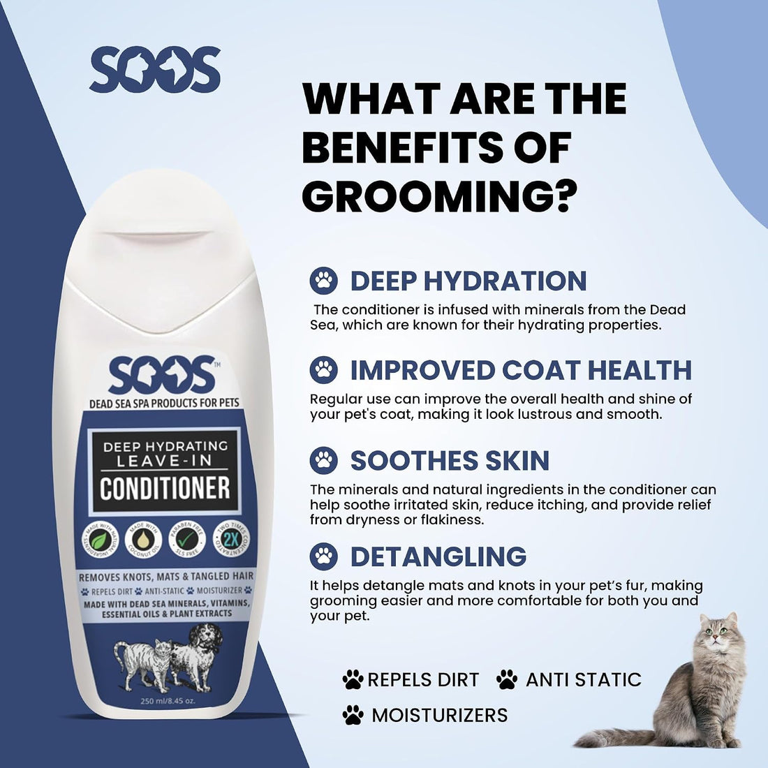 Soos Pets Deep Hydrating Leave-in Conditioner for Dogs and Cats