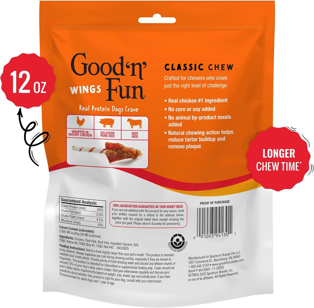 Good 'n' Fun Wings Long-Lasting Dog Treat, With Real Proteins