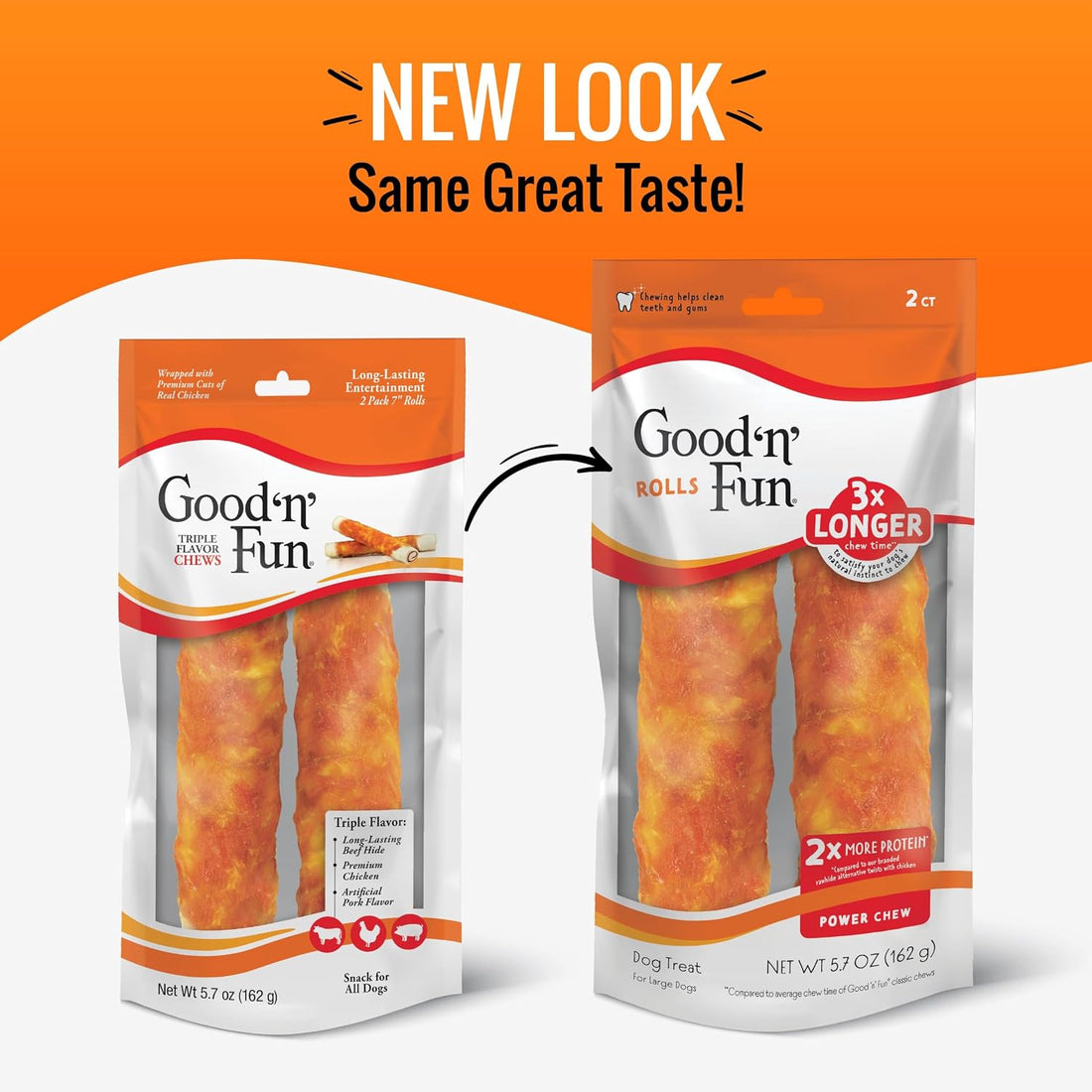 Good 'n' Fun Roll Long-Lasting Dog Treat for Large Dogs, 2 Count