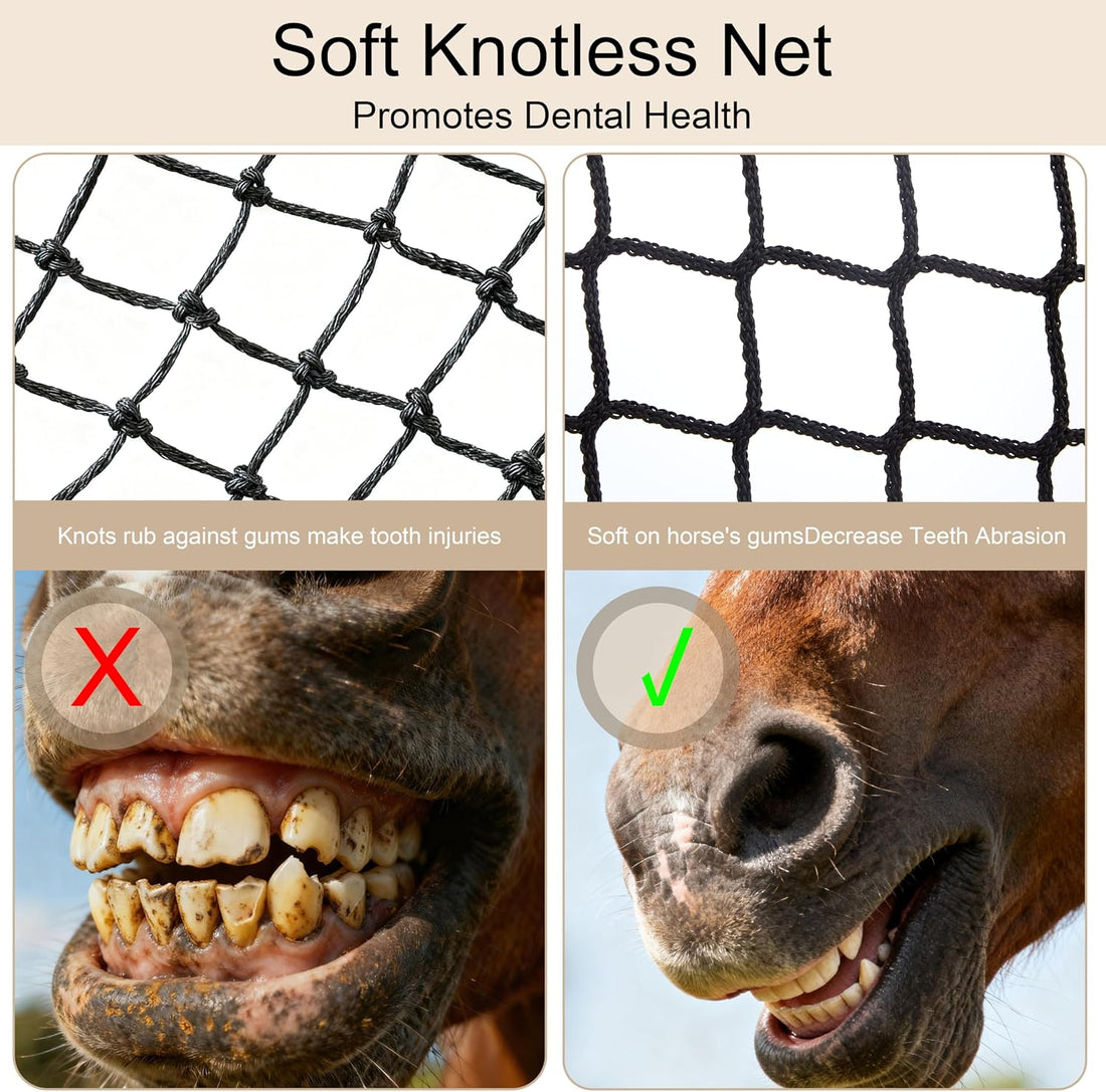 Martx 5x5ft Round Bale Hay Net for Horses Slow Feed, Knotless Feeder