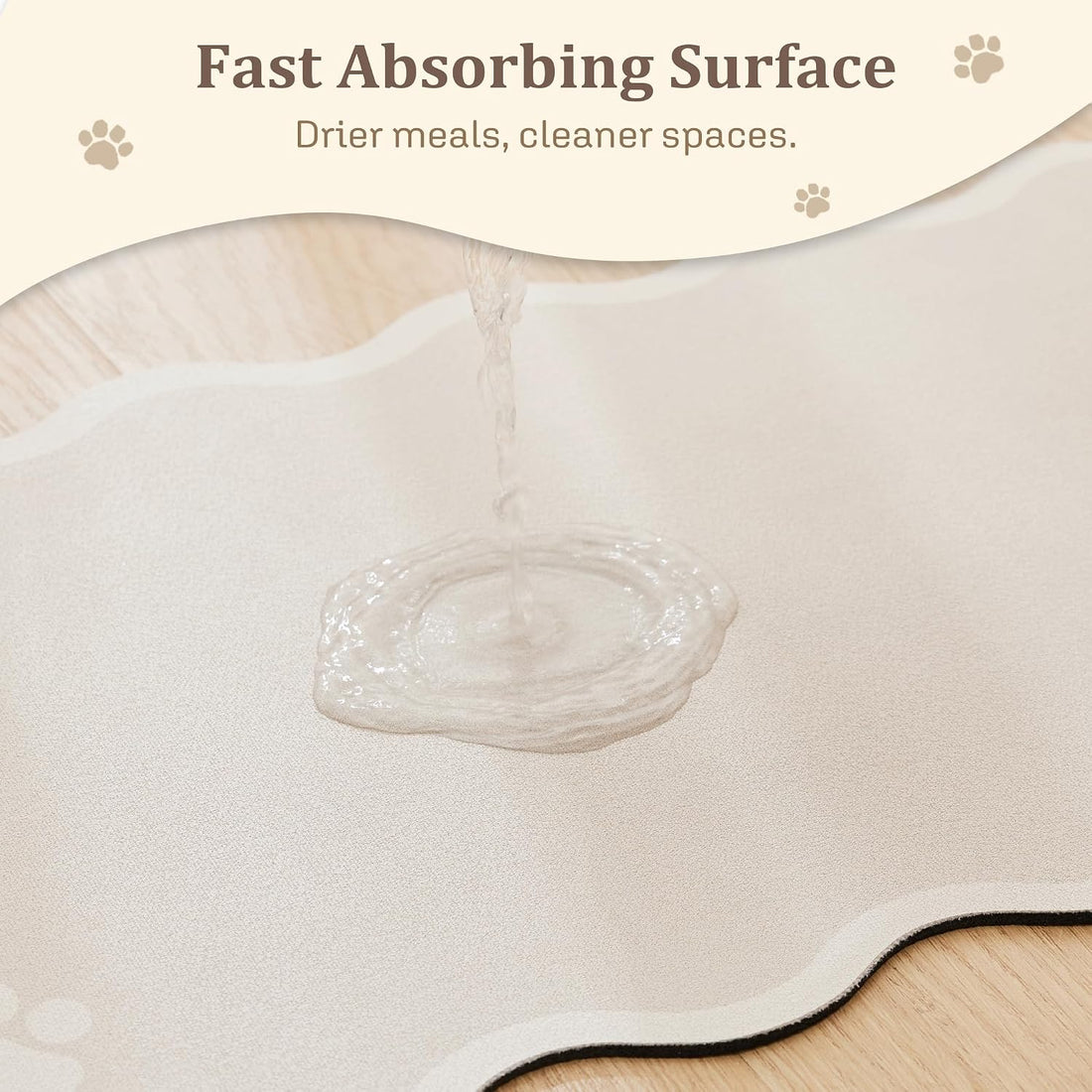 Scalloped Dog Feeding Mat, Absorbent Bowl Placemat