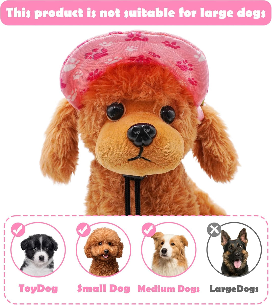 PET SHOW Paw Print Dog Baseball Cap Dog Visors for Small Doggy Cats