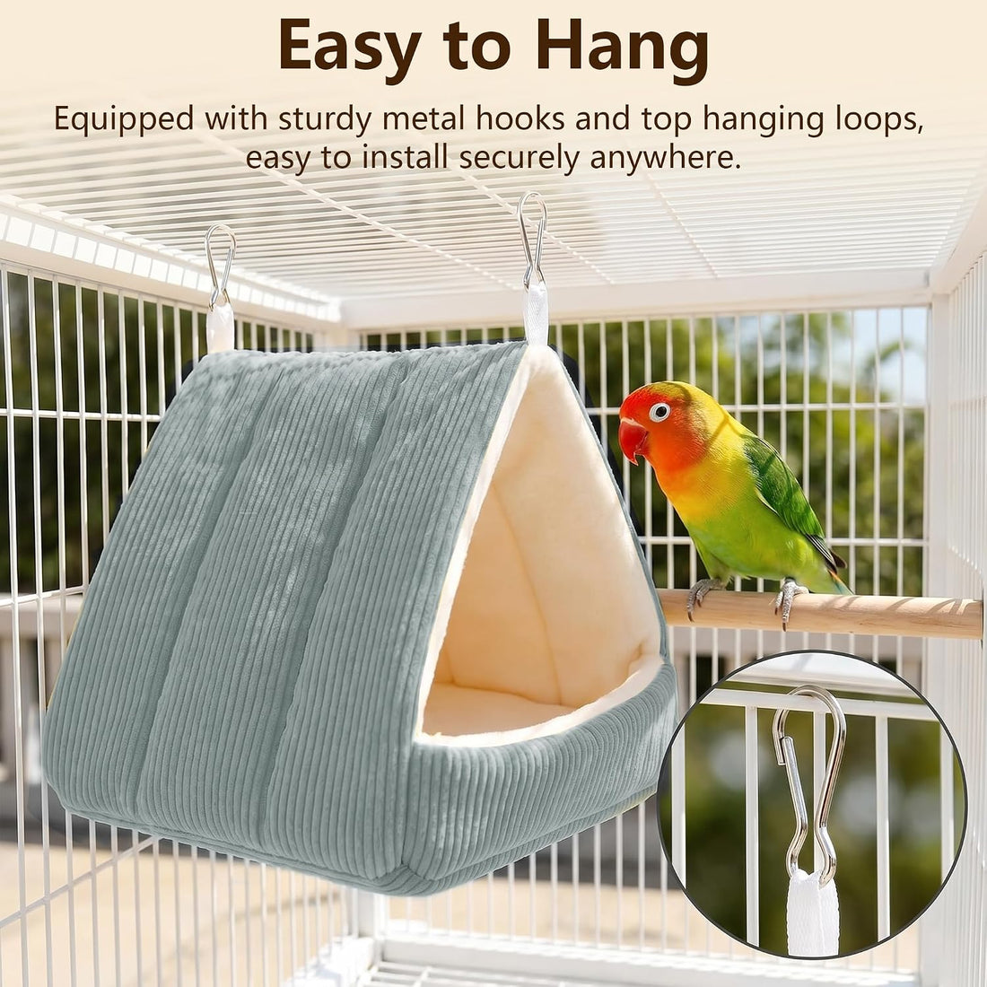 Small Winter Warm Plush Bird Nest Bed for Cage