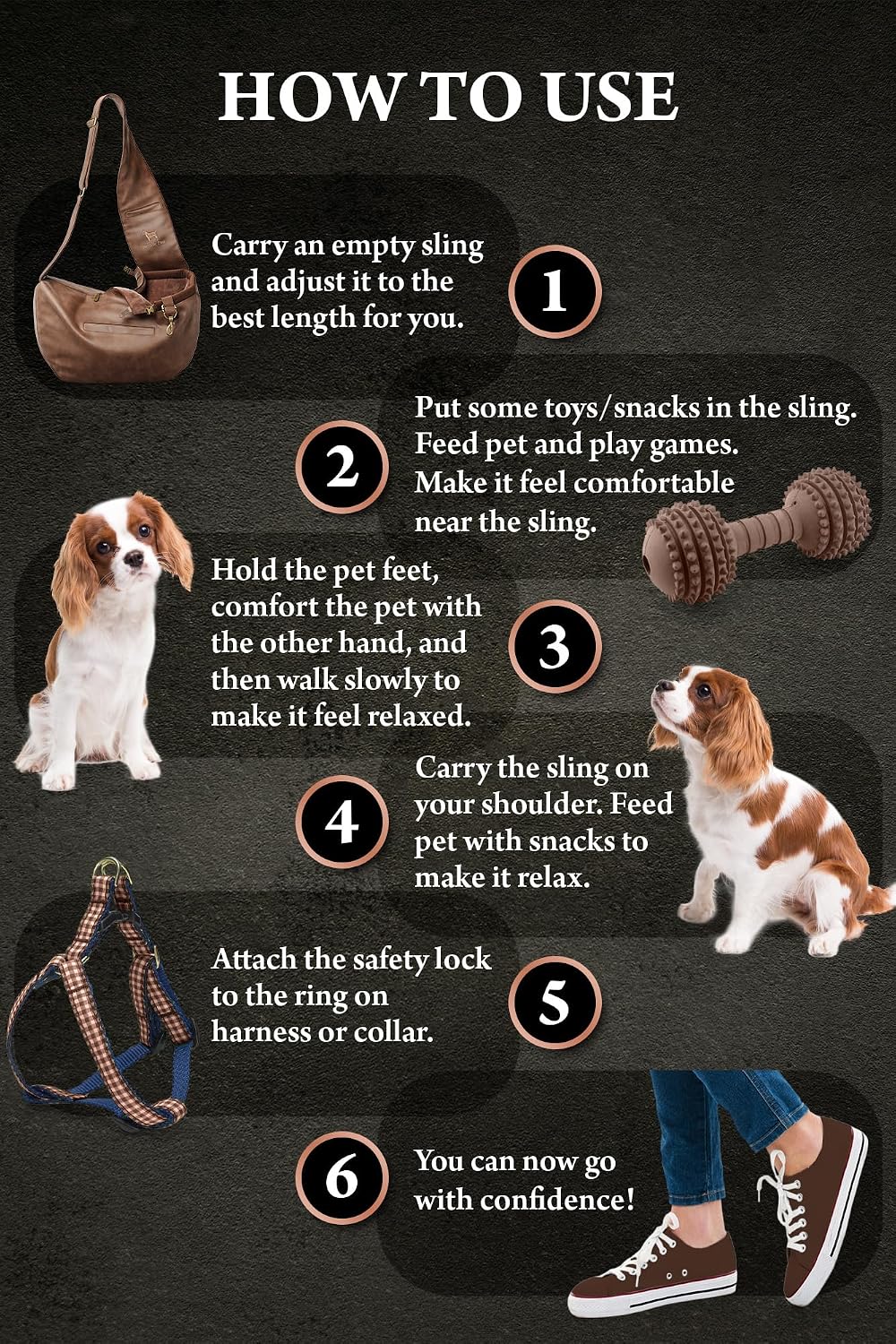 Noah & Paw Dog Sling Carrier for Small Dogs 3-10lb