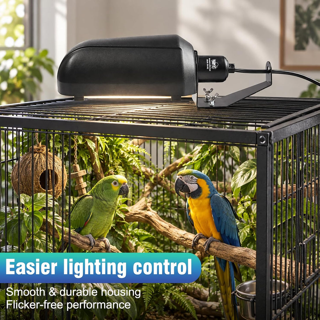 LUCKY HERP Bird Cage Lighting Fixture Combo Kit