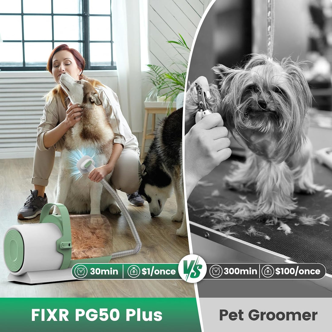 Dog Grooming Vacuum, Pet Grooming Kit with Clipper Nail Trimmer