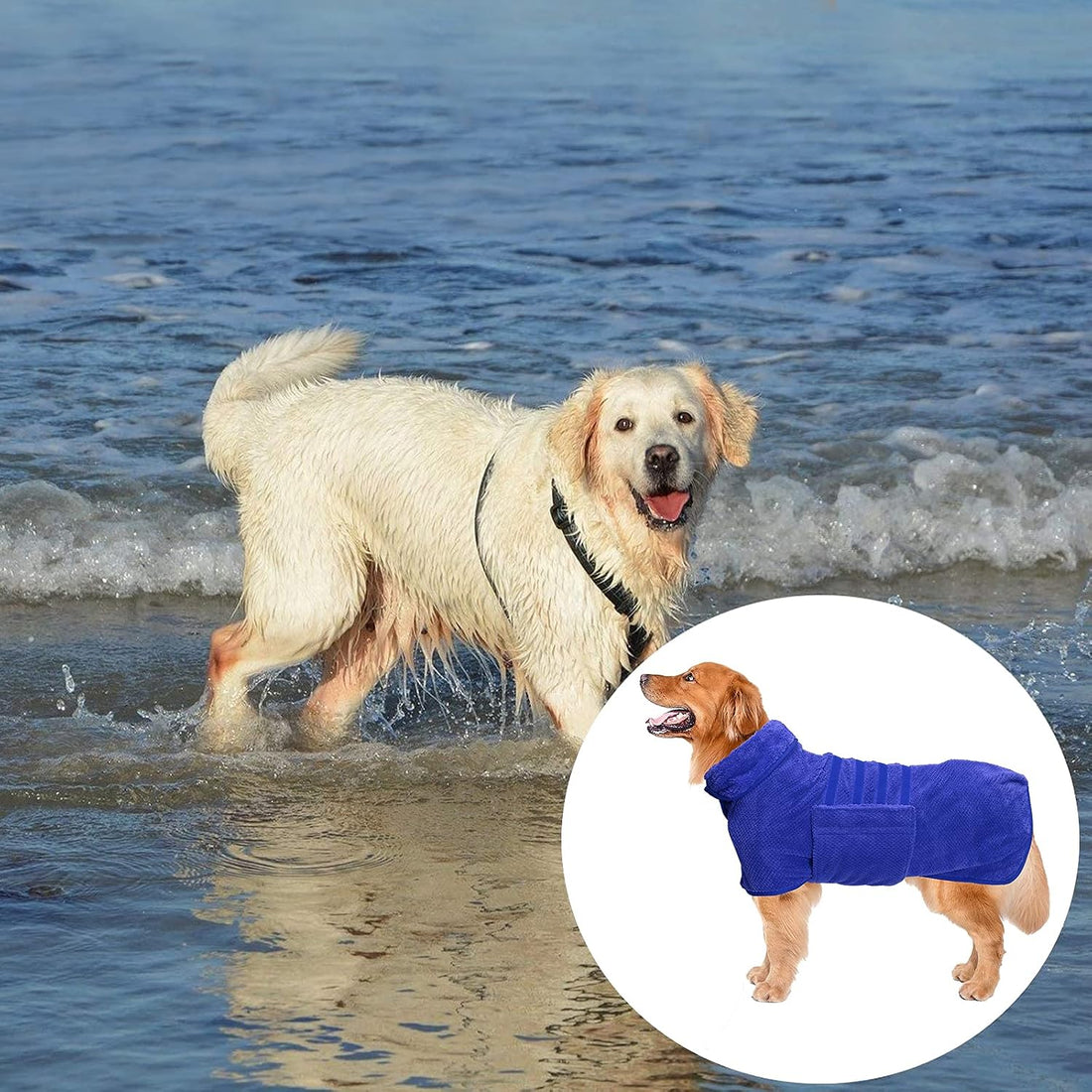 Geyecete Pineapple Grid Fast Drying Super Absorbent Dog Cat Bath Robe