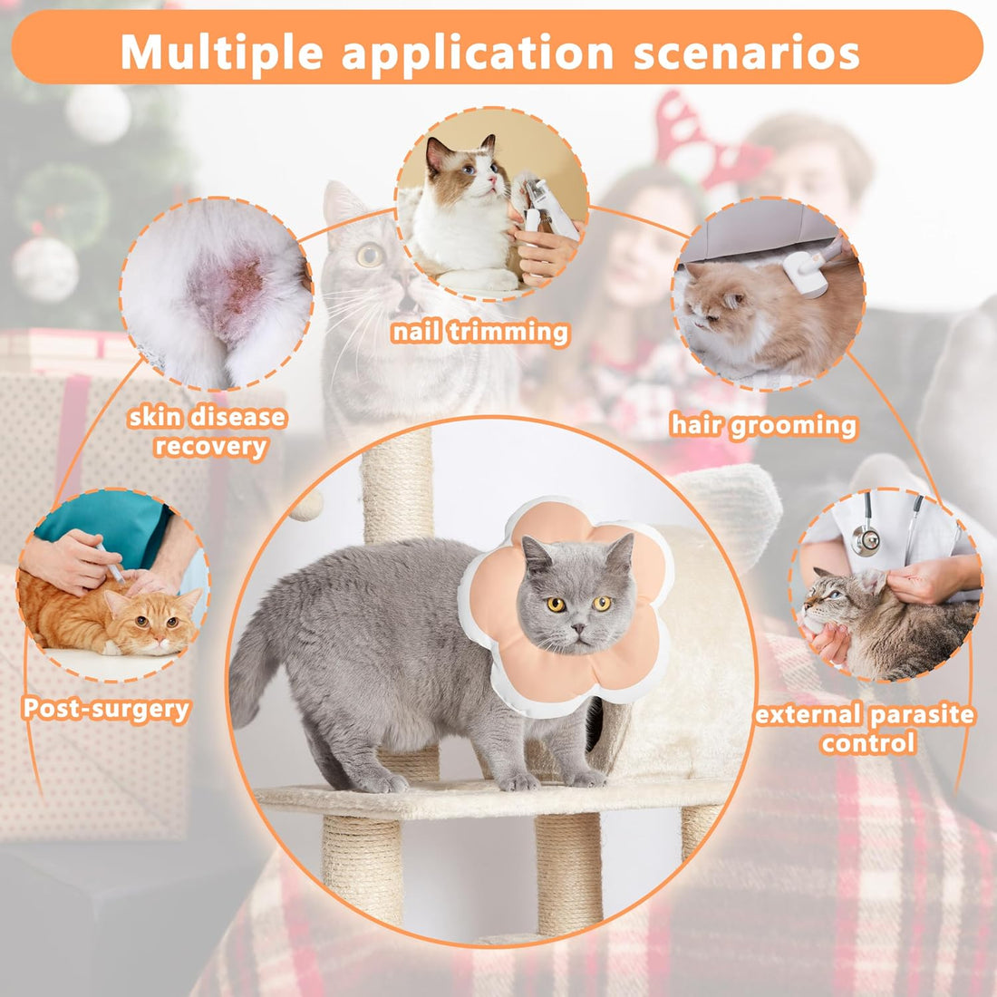 Cat Cone Collar Soft, Floral Recovery Cone