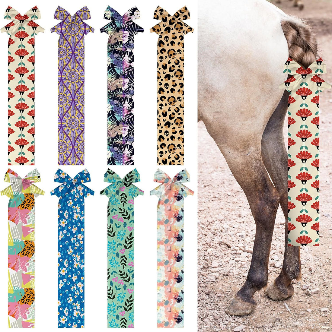 Eccliy 8 Pcs Horse Tail Bag Breathable Guard Stretchy 22" Slip on