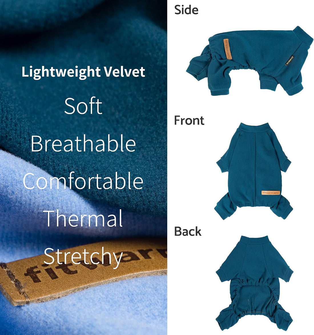Fitwarm 2 Pack Lightweight Fleece Dog Pajamas