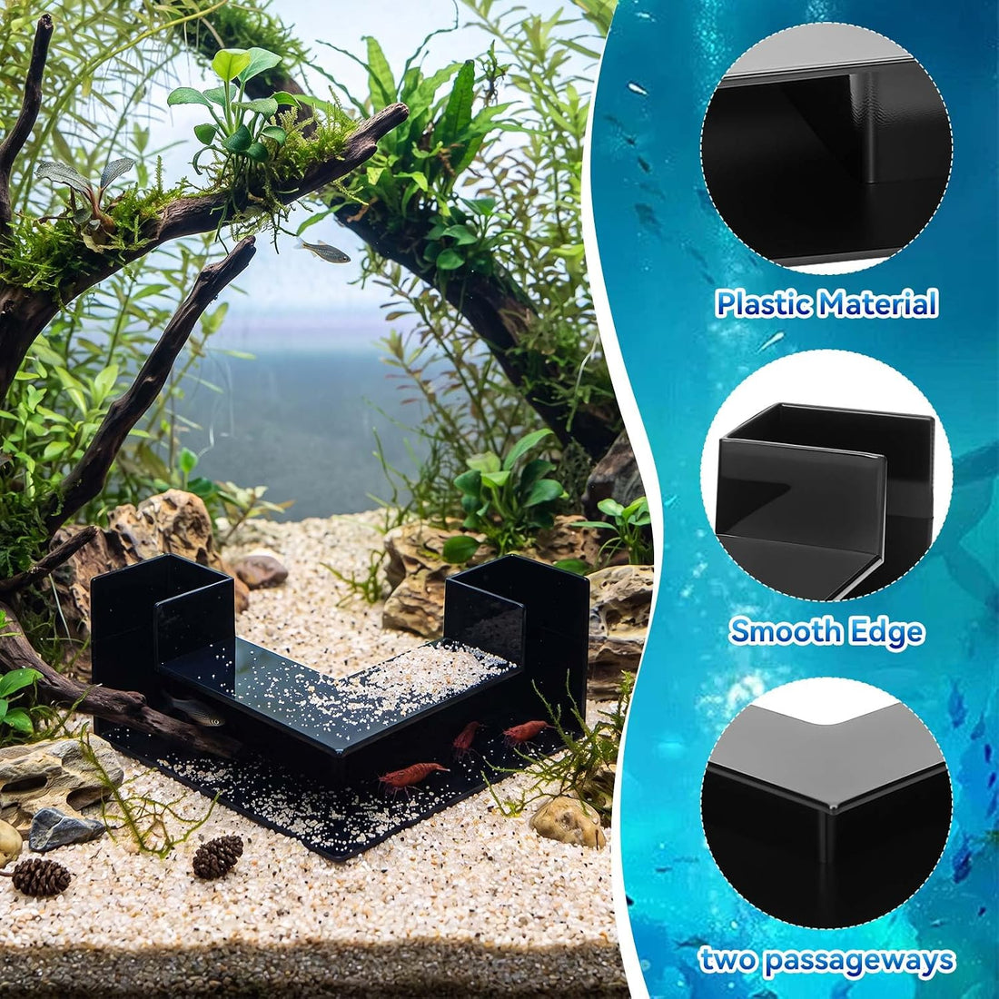 Aquarium Underground Tunnel 5", Dual-Entrance Fish Tank Cave