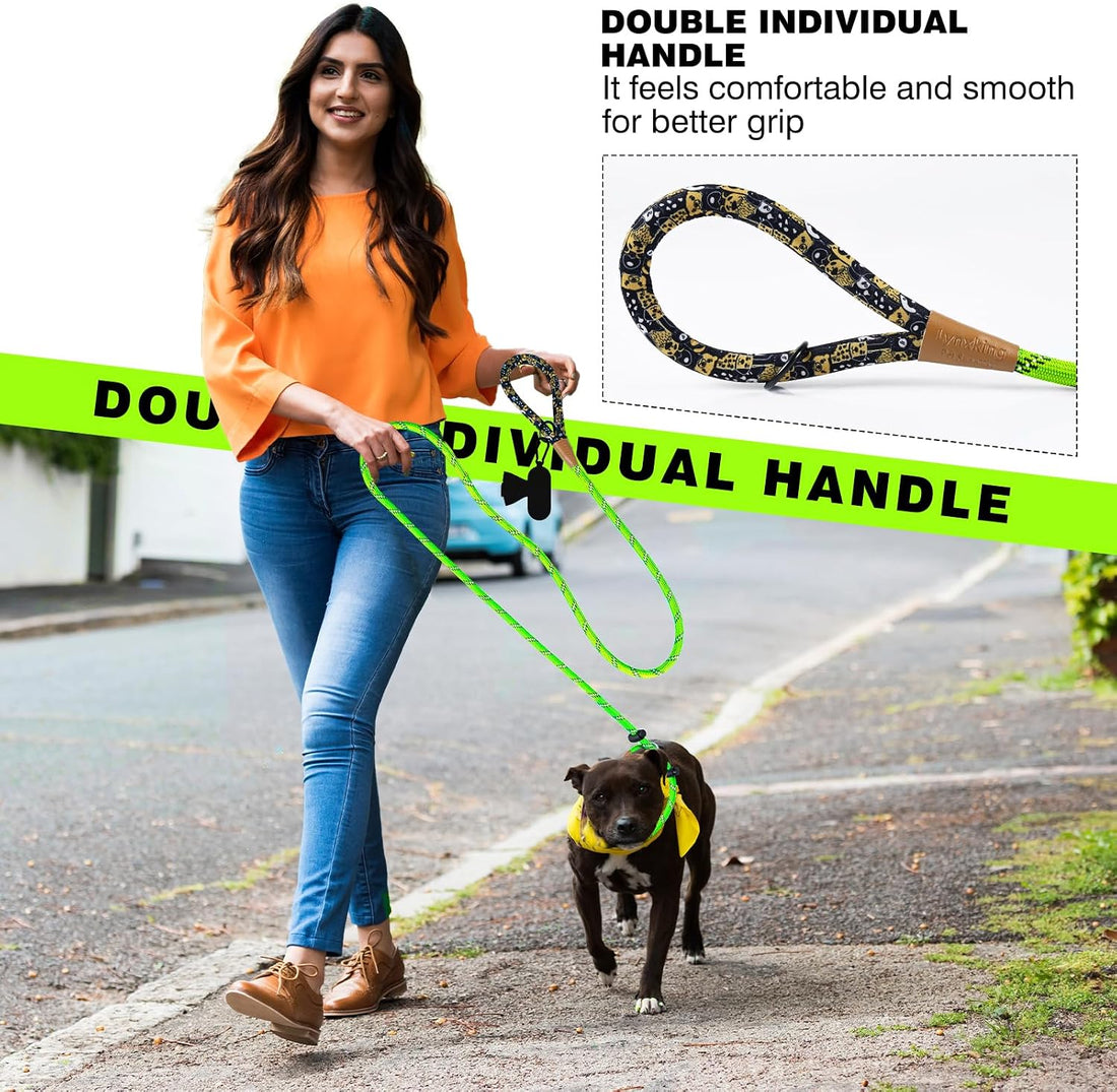 Slip Lead Dog Leash Reflective Training Durable Braided Rope Leashes