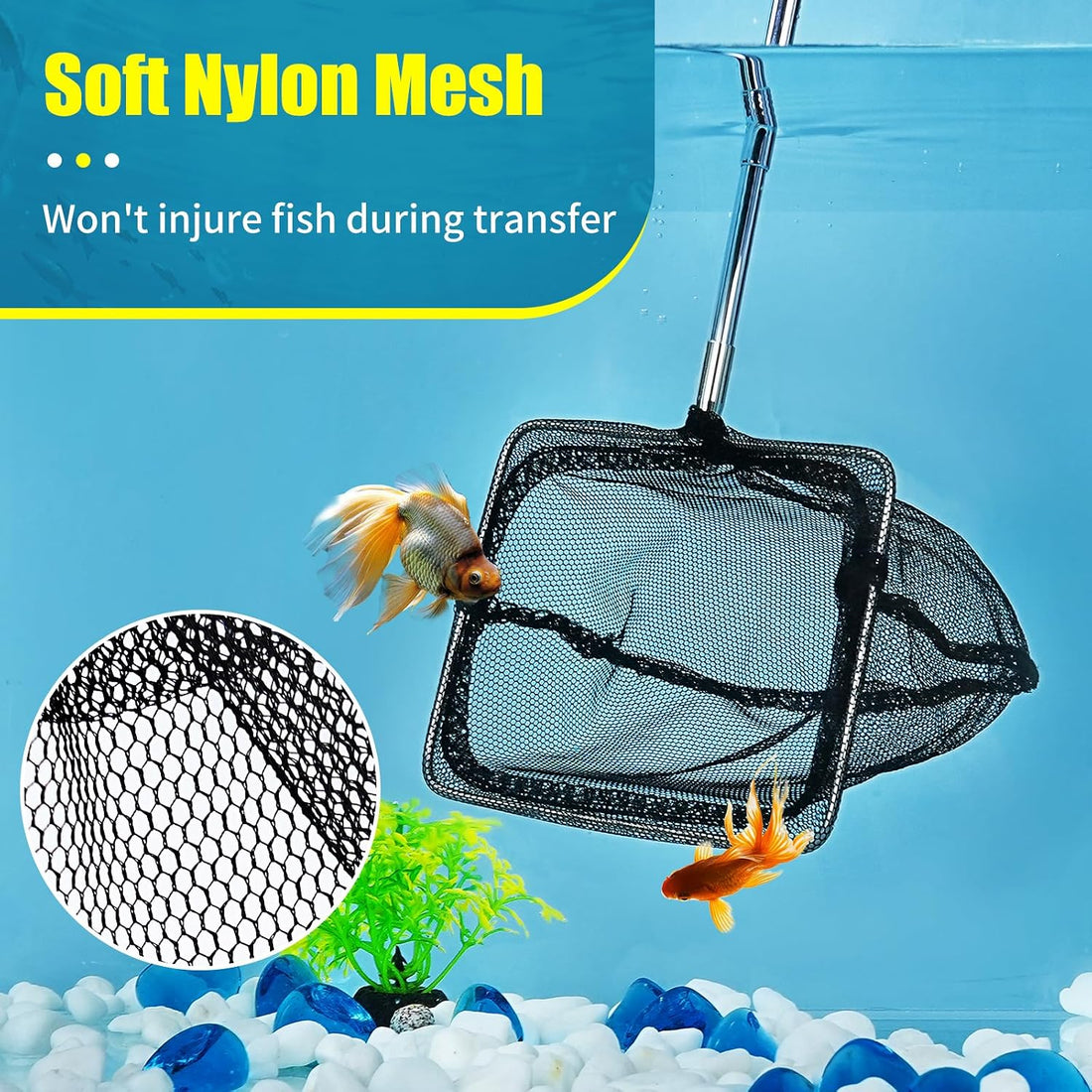 AQUANEAT Aquarium Net with Extendable Long Handle
