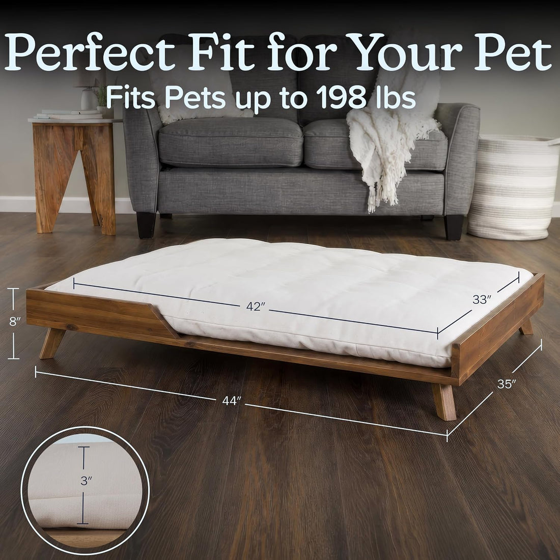 PETMAKER Elevated Dog Bed for Medium to Large Pets, Natural