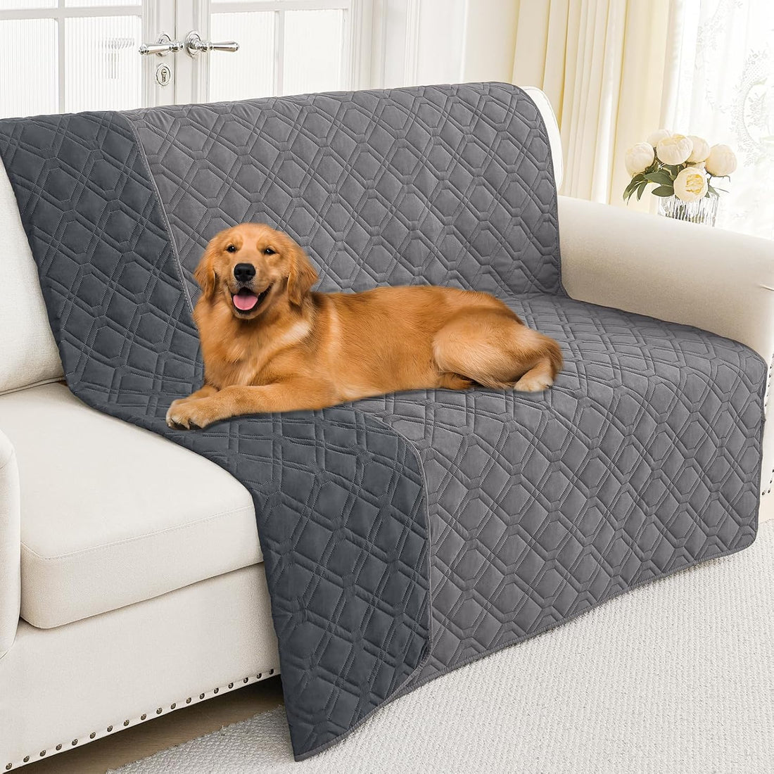 Smiry Waterproof Reversible Pet Couch Covers for Dogs