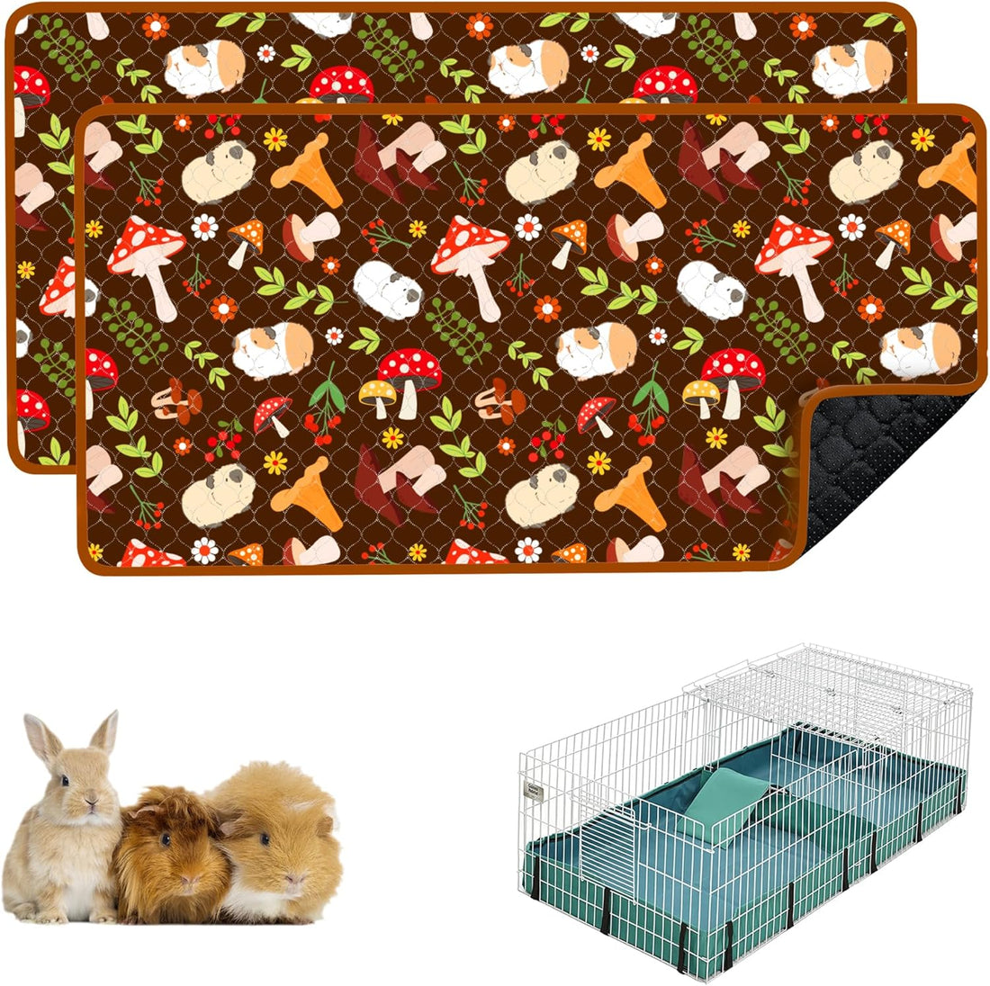 Guinea Pig Cage Liner, 49"x24" Bedding for Midwest Cage 2 Pack