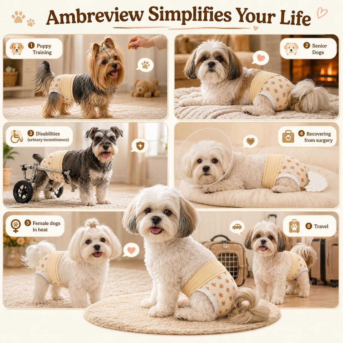 Ambreview Dog Diapers Female