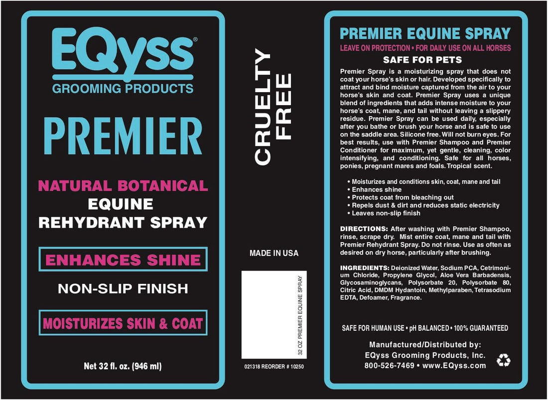 EQyss Premier Equine Horse Spray - Moisturizes Skin and Coat