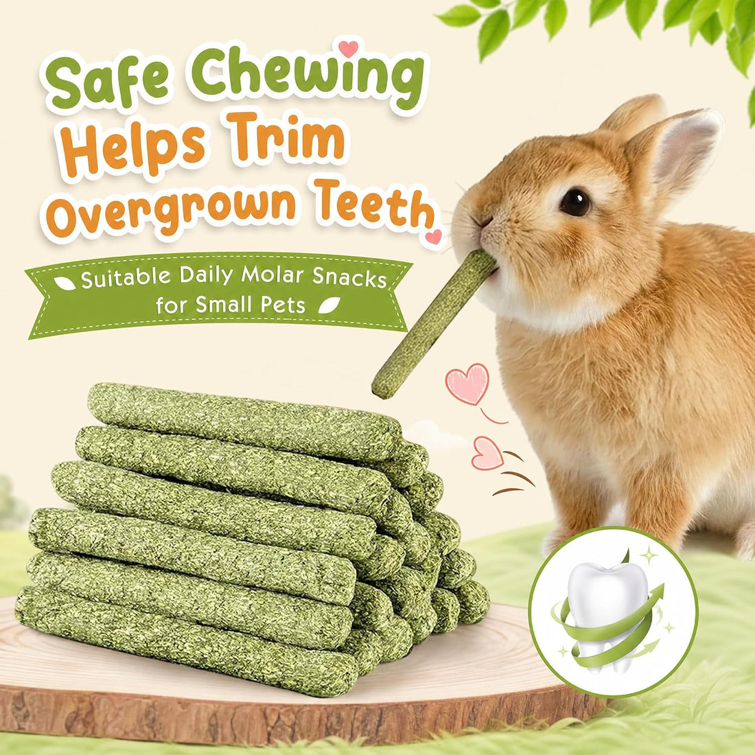 40 Pcs Natural Rabbit Chew Timothy Hay Sticks Mixing Flowers
