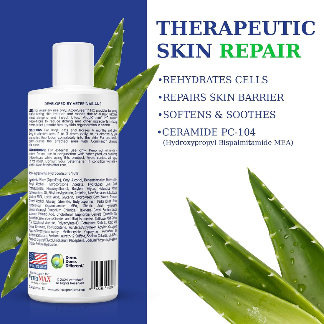 VetriMAX AtopiCream HC 1% Hydrocortisone Leave-On Conditioning Itch