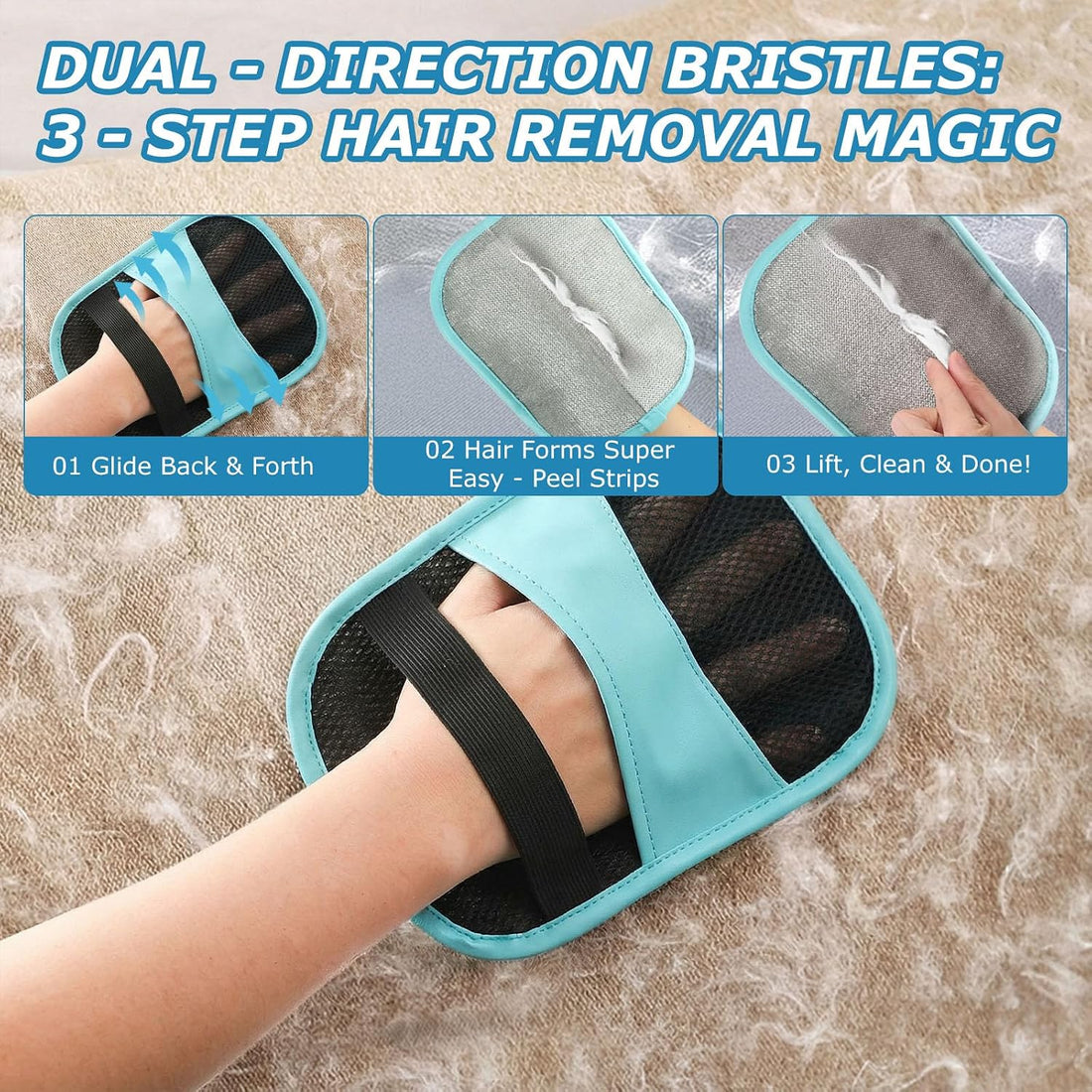 2Pcs Pet Hair Removal Gloves